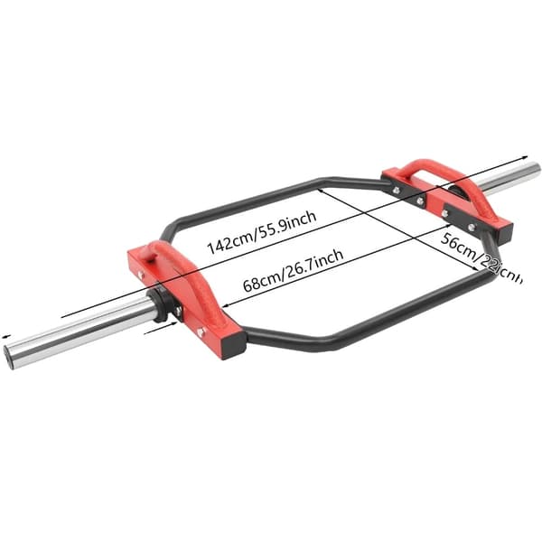 Hantel Drop Hex Trap Bar, Stålmaterial, 150 kg Viktkapacitet, Ergonomiska Handtag,Röd