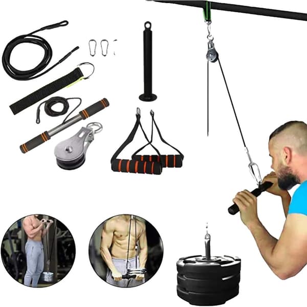 Fitness Pulley Kabelsystem, Robust Design, Pladsbesparende, Alsidige Træningsmuligheder