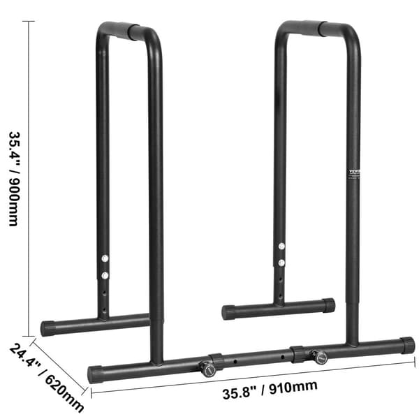 Justerbar Dip Bar Station, 440 lbs Kapacitet, Kraftig Design,35 tommer 440 pund