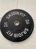 Miniatyrbillede 2 af 2: Vægtløftesæt med barbell, kommerciel kvalitet, belagt med gummi., 10kg