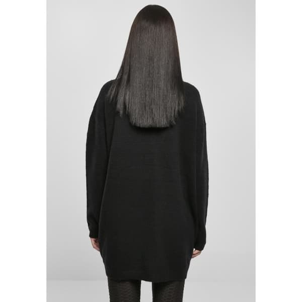 Urban Classics Dam Chunky Fluffy Knit Cardigan - svart - XS