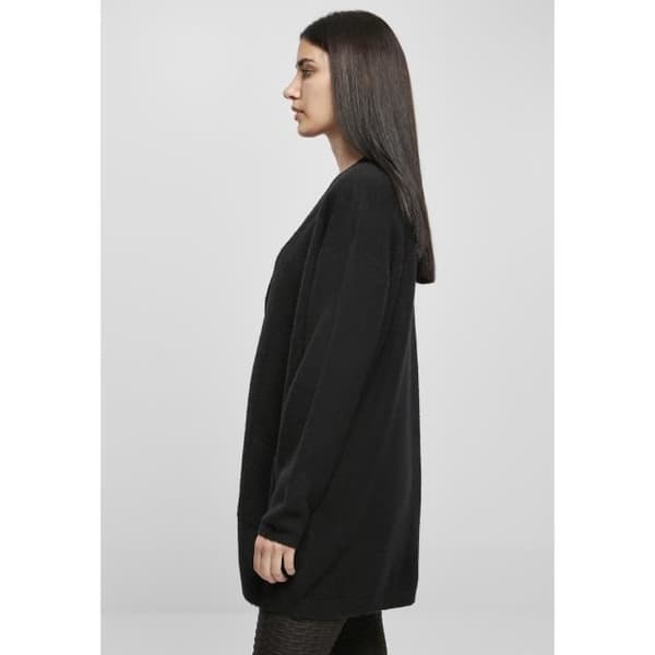 Urban Classics Dam Chunky Fluffy Knit Cardigan - svart - XS