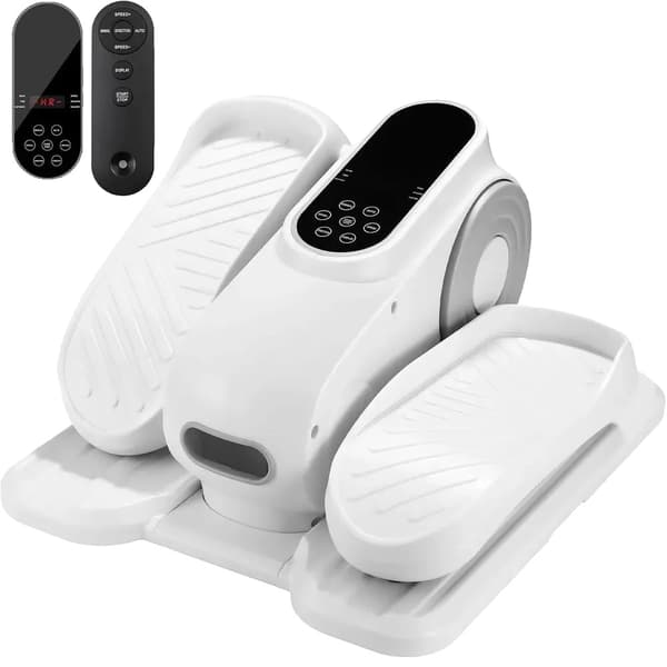 Elektrisk elliptisk maskin, fjärrkontroll, justerbar hastighet, halkfria pedaler,VIT