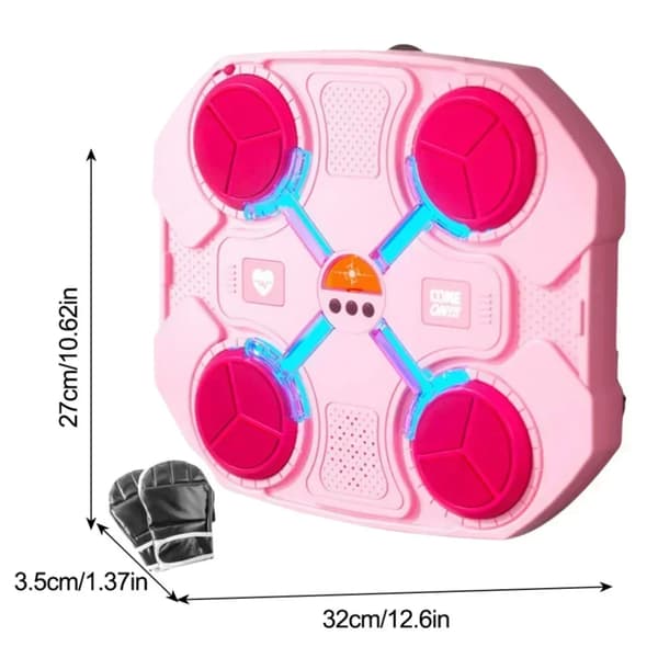 Musiikkiboksi, Bluetooth-yhteensopiva, säädettävä nopeus, RGB-LED-valot,C Pink käsineellä