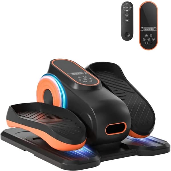 Elektrisk elliptisk maskine, fjernbetjening, justerbar hastighed, skridsikre pedaler,sort