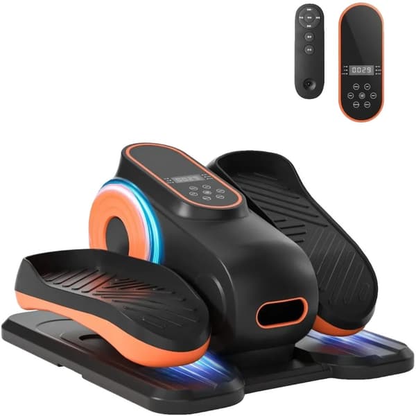 Elektrisk elliptisk maskine, fjernbetjening, justerbar hastighed, skridsikre pedaler,sort