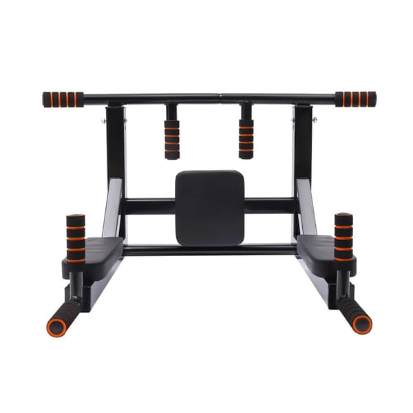 Väggmonterad Pull Up Bar, Multifunktionell Dip Station, Modern Design,svart