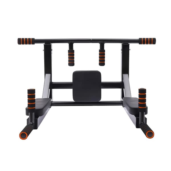 Väggmonterad Pull Up Bar, Multifunktionell Dip Station, Modern Design,svart