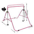 Miniatyrbild 1 av 2: Gymnastikträningsstång, Justerbar Höjd, Hållbar Stålstruktur, Kompakt Fällbar Design,Rosa