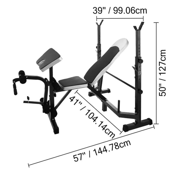 Vikterbänk, 300 kg kapacitet, justerbar höjd,Svart