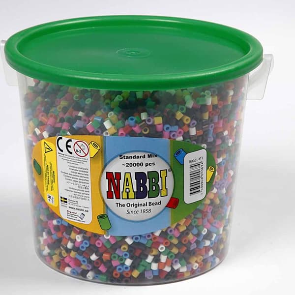 Nabbi Pärlor 20 000 st - Standard Färger i Hink