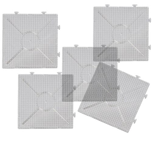 Pärlplattor 10 st - 15x15 cm - Transparent - Stor byggbar kvadrat