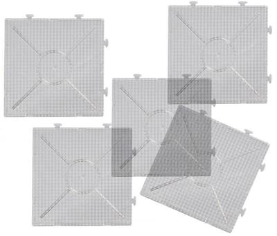 Pärlplattor, kvadrat, 15x15cm, byggbara, för midirörpärlor (Ø5mm), 10 st/fp
