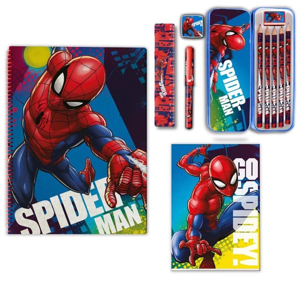 Spiderman skrivesett 12 deler avengers penal penn viskelær