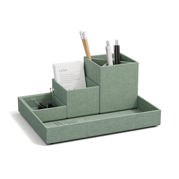 Skrivbordsförvaring 4 delar Soft Teal Bigso Box of Sweden