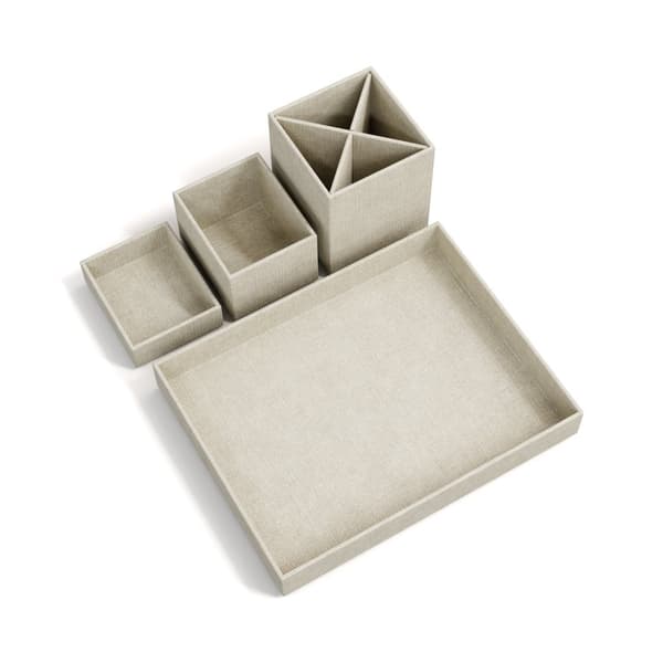 Skrivbordsförvaring 4 delar Linen Bigso Box of Sweden