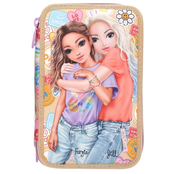 TOPModel Kolminkertainen kynäkotelo GIRL POWER - Beige (413282)