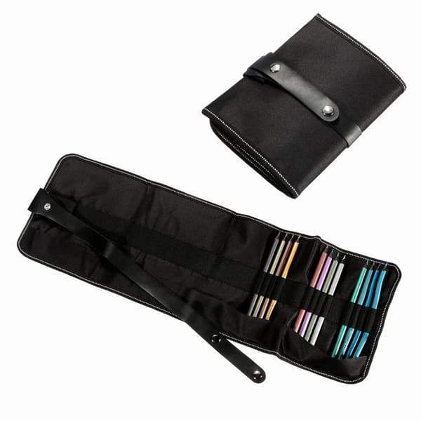 48 huller lærredsindpakning rullepennehylster Blyantposeholder Makeup børste opbevaringspose