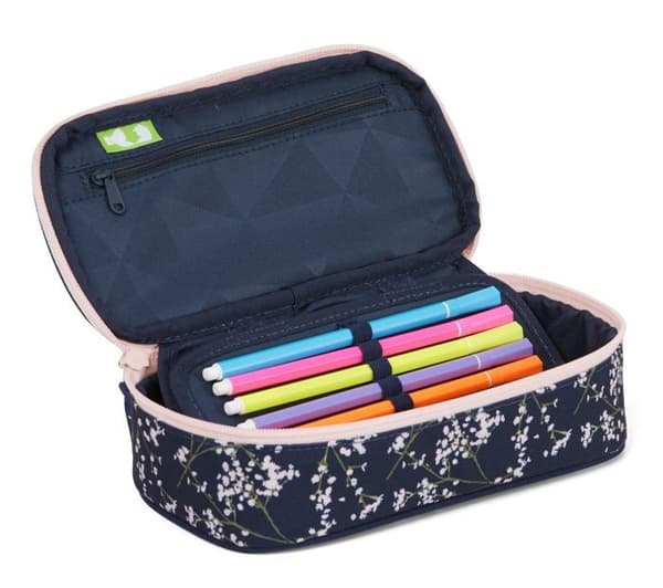 satch Pennfodral svart rosa för tjejer - Schlamperbox Bloomy Breeze 96702