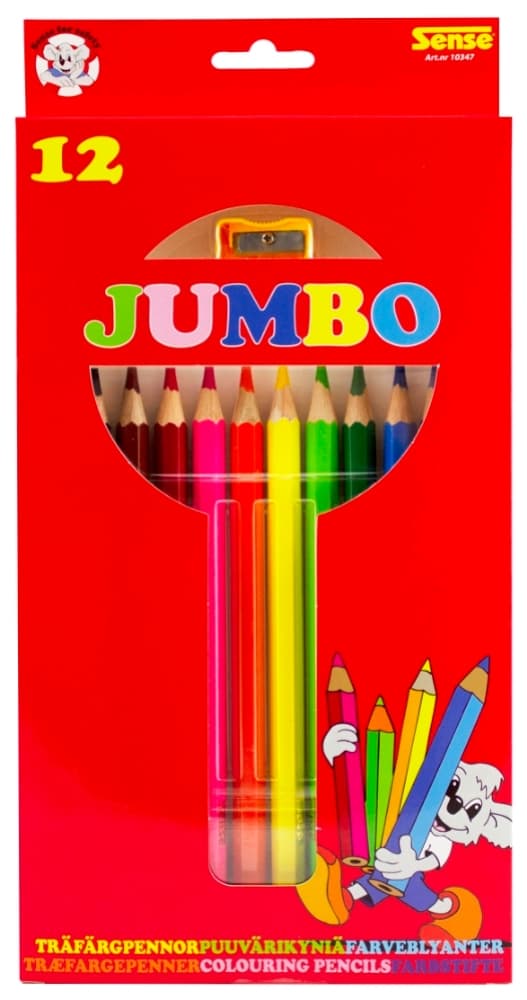 Sense Wood farveblyanter Jumbo, 12-pak