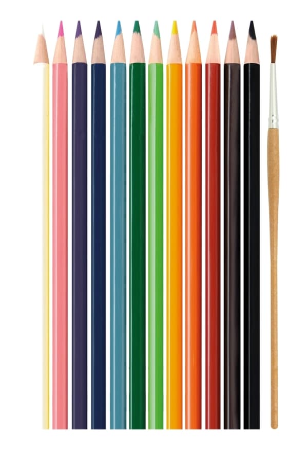 Sense Watercolor farveblyanter 12-Pack + Pensel