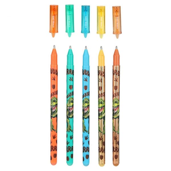 Dino World Gel penne, 5-pak