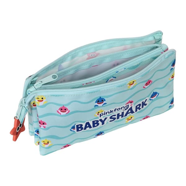 Penalhus Baby Shark Beach Day Gul Lyseblå (22 x 12 x 3 cm)
