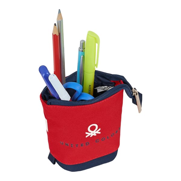 Penalhus Kop Benetton United Rød Hvid Marineblå (8 x 19 x 6 cm)