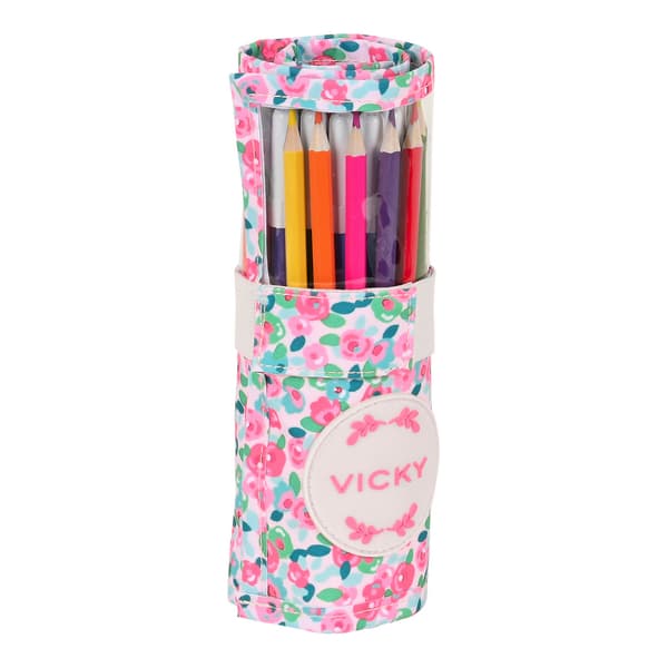Penalhus Vicky Martín Berrocal Rosebloom Roll-up Multifarvet (27 Dele) (7 x 20 x 7 cm)