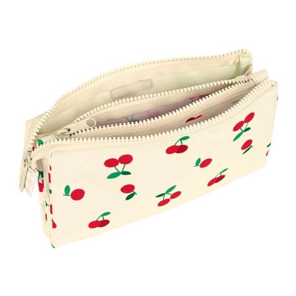 Tredobbelt bæretaske Safta Cherry Beige (22 x 12 x 3 cm)