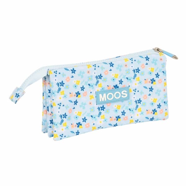 Tredobbelt bæretaske Moos Lovely Blå 22 x 12 x 3 cm