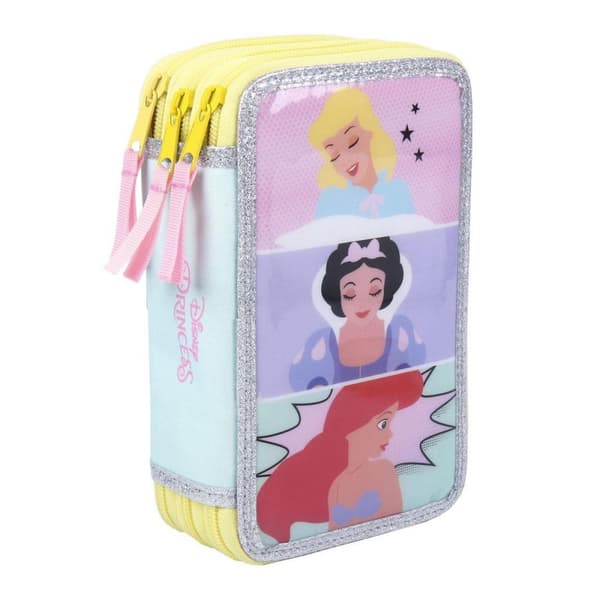Penalhus med Tilbehør Princesses Disney 43 Dele Pink (12,5 x 6,5 x 19,5 cm)