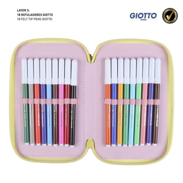 Penalhus med Tilbehør Princesses Disney 43 Dele Pink (12,5 x 6,5 x 19,5 cm)