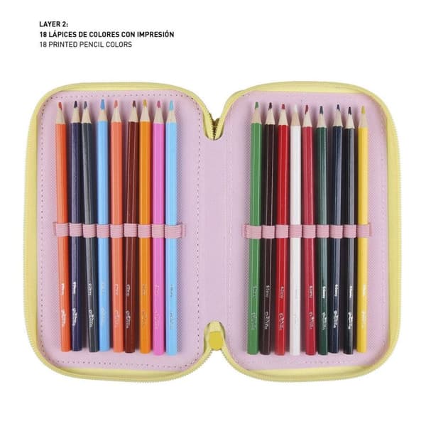Penalhus med Tilbehør Princesses Disney 43 Dele Pink (12,5 x 6,5 x 19,5 cm)