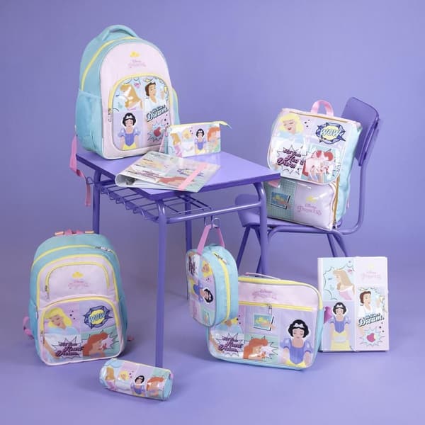 Penalhus med Tilbehør Princesses Disney 43 Dele Pink (12,5 x 6,5 x 19,5 cm)