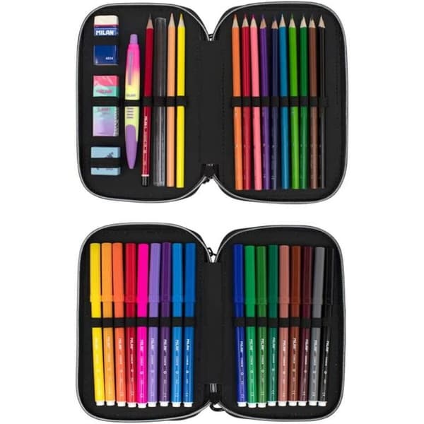 Dobbelt penalhus Milan Sunset 34 Dele Pink 19,5 x 13 x 5 cm