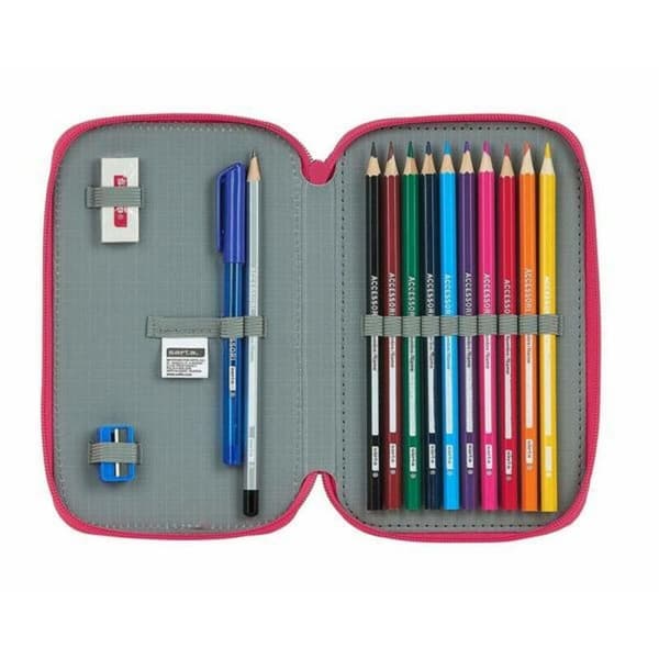 Dobbelt penalhus BlackFit8 M854 Pink 12.5 x 19.5 x 4 cm (28 Dele)