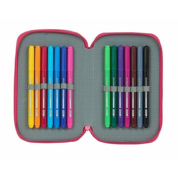 Dobbelt penalhus BlackFit8 M854 Pink 12.5 x 19.5 x 4 cm (28 Dele)