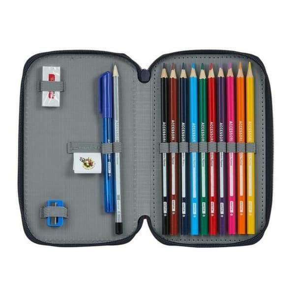 Dobbelt penalhus RFEF M854 Rød 12.5 x 19.5 x 4 cm (28 Dele)