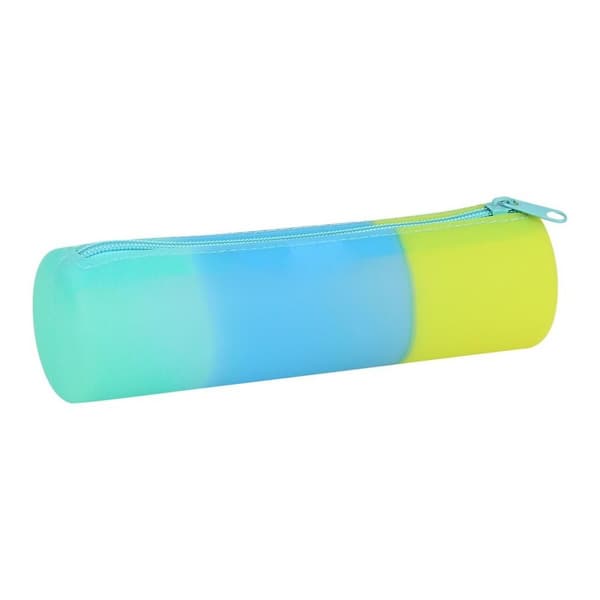 Cylinder Penalhus Safta Blå Grøn Gul (20 x 5 x 5 cm)