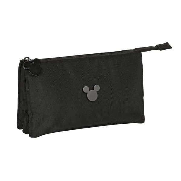 Tredobbelt bæretaske Mickey Mouse Clubhouse Premium Sort 22 x 12 x 3 cm