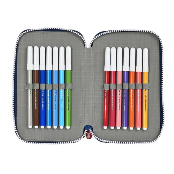 Penalhus med Tilbehør Munich College Grå 12.5 x 19.5 x 4 cm (28 Dele)