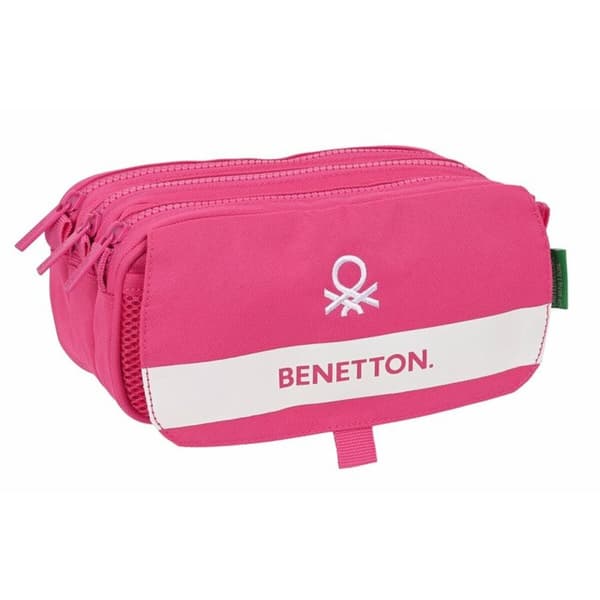 Tredobbelt bæretaske Benetton Raspberry 21,5 x 10 x 8 cm Fuchsia