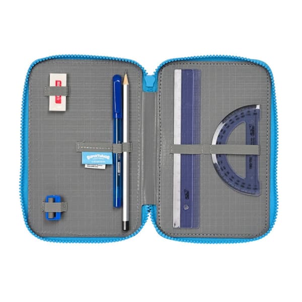 Tredobbelt Penalhus SuperThings Rescue force 12.5 x 19.5 x 5.5 cm Blå (36 Dele)