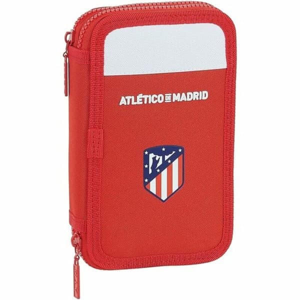 Dobbelt penalhus Atlético Madrid M854 Hvid Rød Sportslig 28 Dele 12.5 x 19.5 x 4 cm