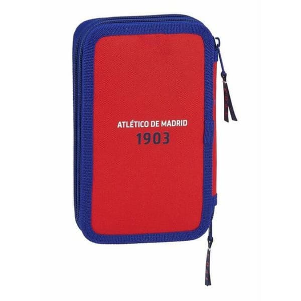 Dobbelt penalhus Atlético Madrid Blå Rojo/Blanco Sportslig 28 Dele 12.5 x 19.5 x 4 cm