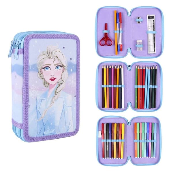 Tredobbelt Penalhus Frozen Syren 43 Dele (12 x 19,5 x 6,5 cm)
