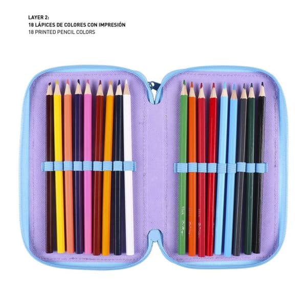 Tredobbelt Penalhus Frozen Syren 43 Dele (12 x 19,5 x 6,5 cm)