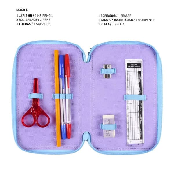 Tredobbelt Penalhus Frozen Syren 43 Dele (12 x 19,5 x 6,5 cm)