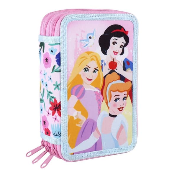 Tredobbelt Penalhus Princesses Disney 43 Dele Pink (12 x 19,5 x 6,5 cm)